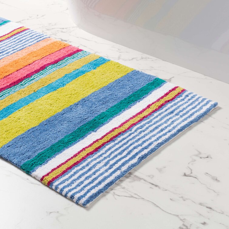 Striped shop bath mat